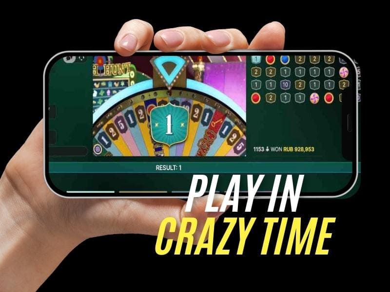 Spinning YY567 Crazy Time wheel at the center of the live action game show